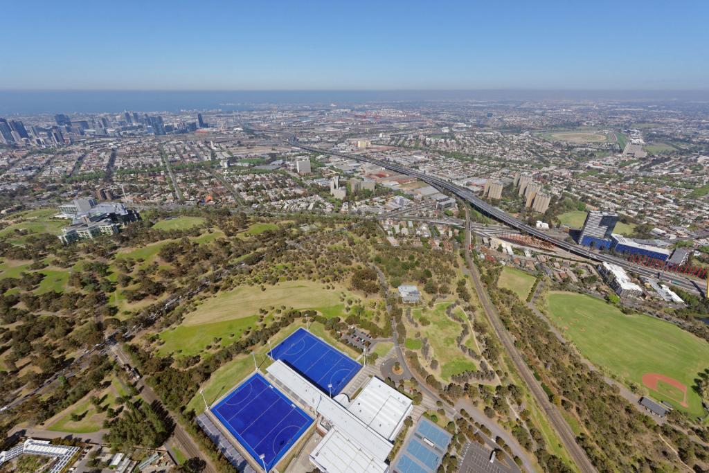 Insect rewilding: Aerial view of Royal Park, a region where Key's Matchstick Grasshopper will be reintroduced.