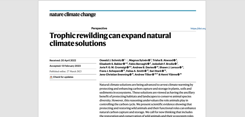 New climate paper asks for a change in mindset regarding animals